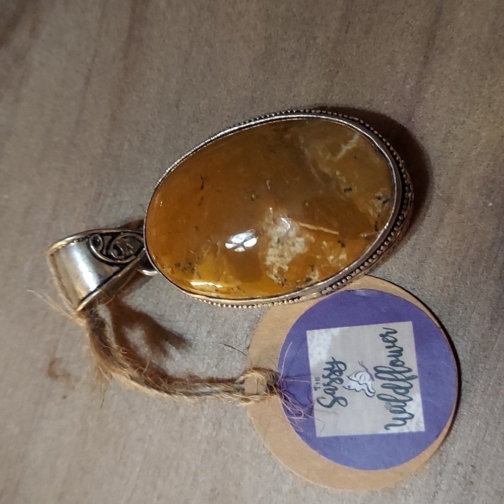 Brown Dendrite Opal Sterling Silver Pendant